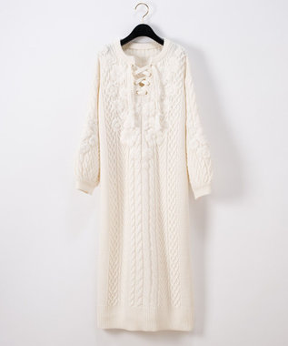 刺繍ケーブルニットワンピース Grace Continental Grace Continental グレースコンチネンタル 通販 刺繍ケーブルニットワンピース Grace Continental Grace Continental グレースコンチネンタル 通販