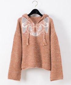 2024超人気 ルーズフード刺繍ニットトップ GRACE | CONTINENTAL GRACE / トップス