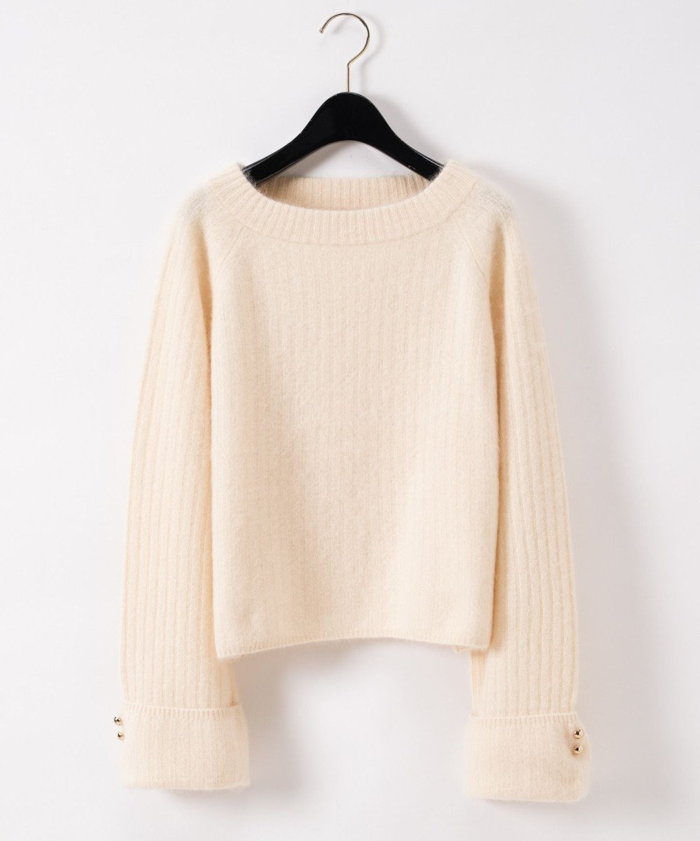 GRACE CONTINENTAL ボートネックニットトップ ホワイト