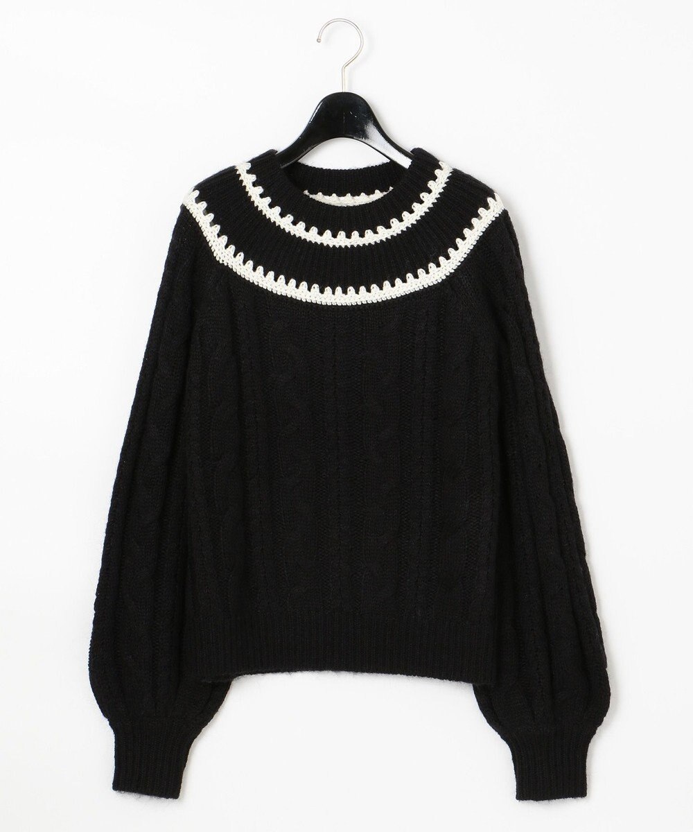 GRACE CONTINENTAL ケーブルニットトップ ブラック