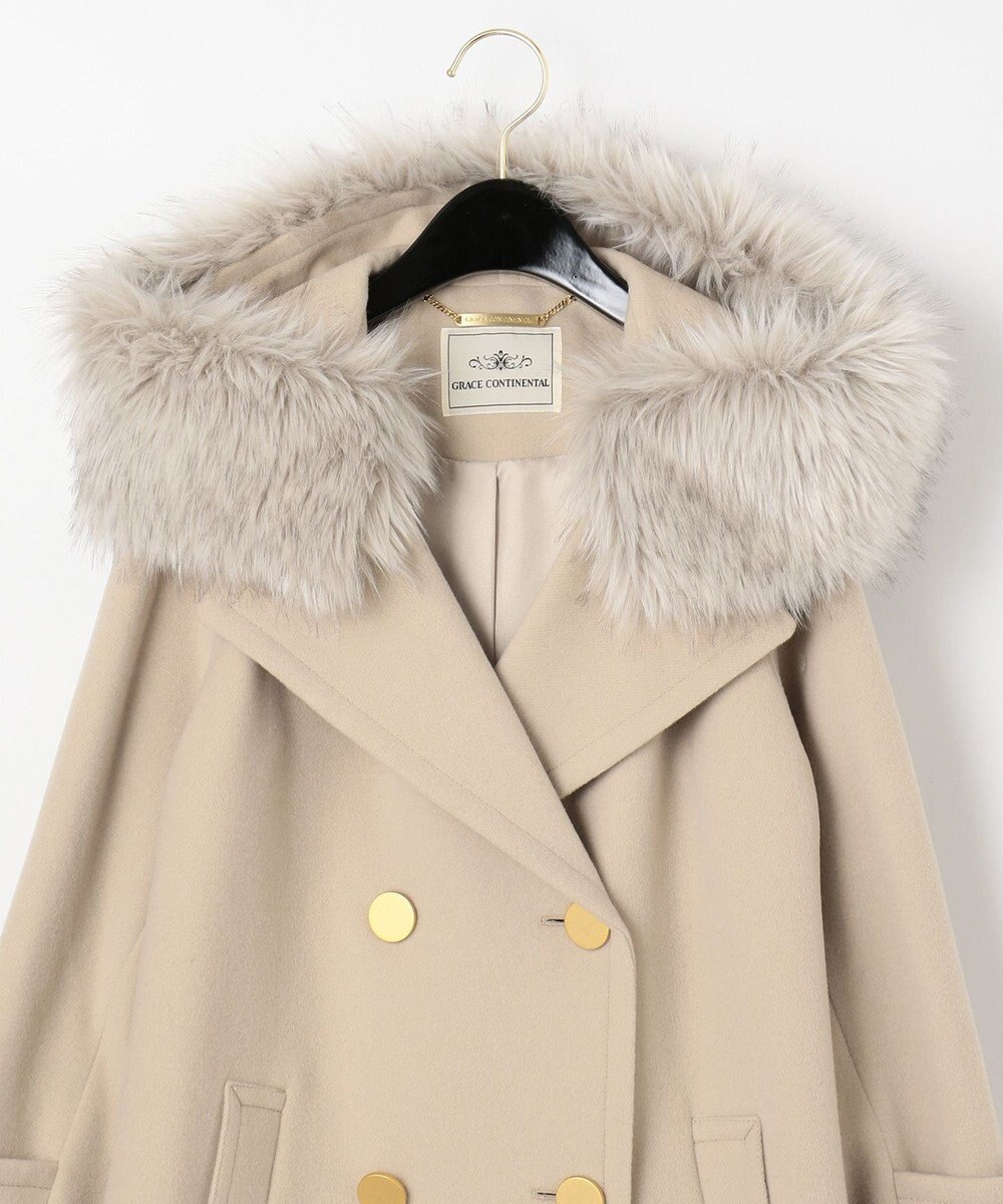 フードファー付ウールコート Grace Continental Grace Continental グレースコンチネンタル 通販