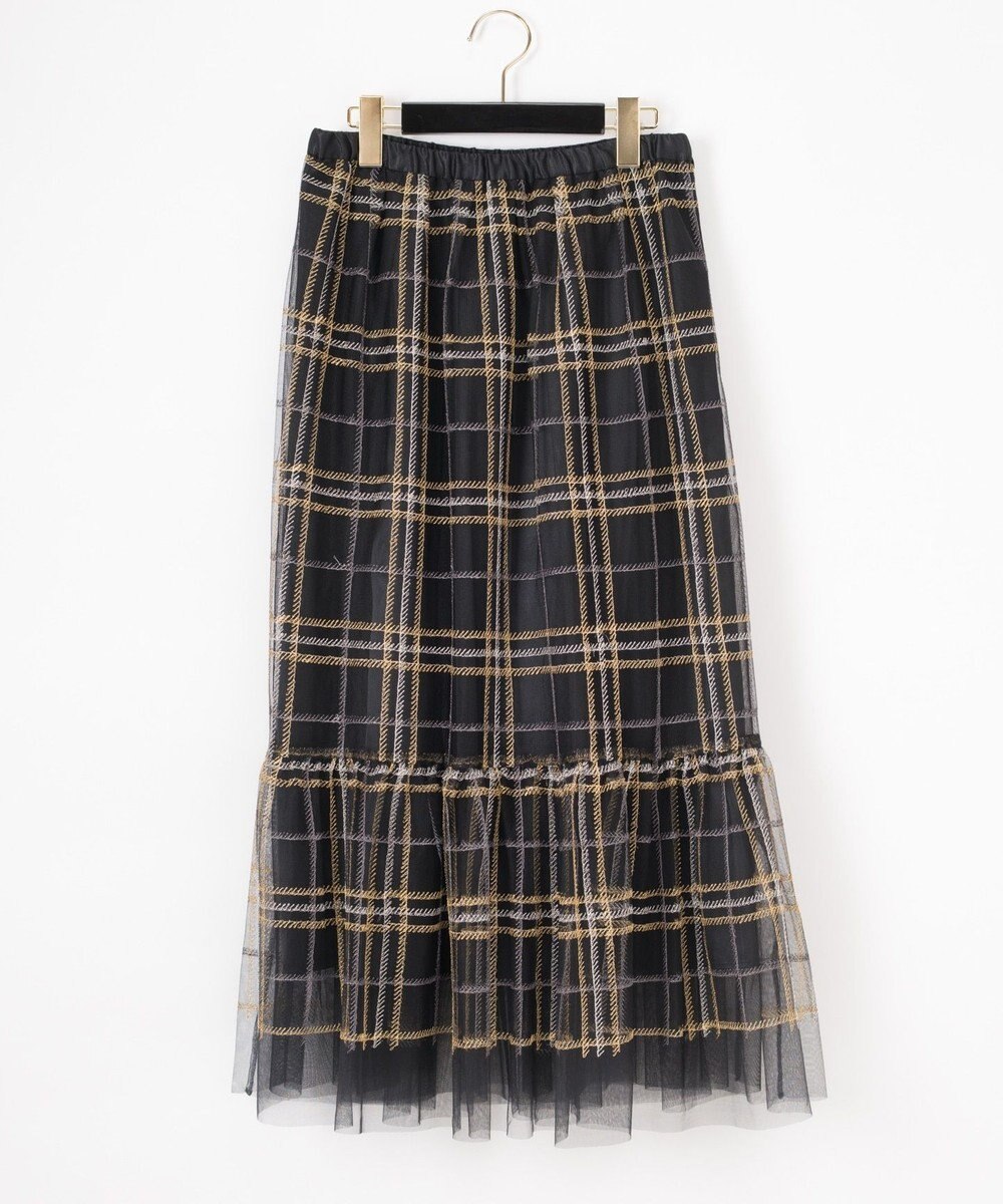 チェック刺繍チュールスカート Grace Continental Grace Continental グレースコンチネンタル 通販 チェック刺繍チュールスカート Grace Continental Grace Continental グレースコンチネンタル 通販