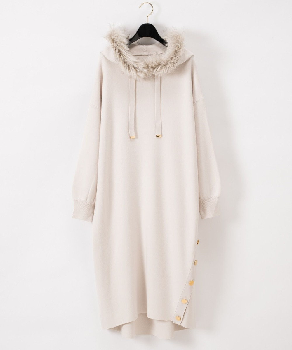 ファーフードニットワンピース Grace Continental Grace Continental グレースコンチネンタル 通販 ファーフードニットワンピース Grace Continental Grace Continental グレースコンチネンタル 通販