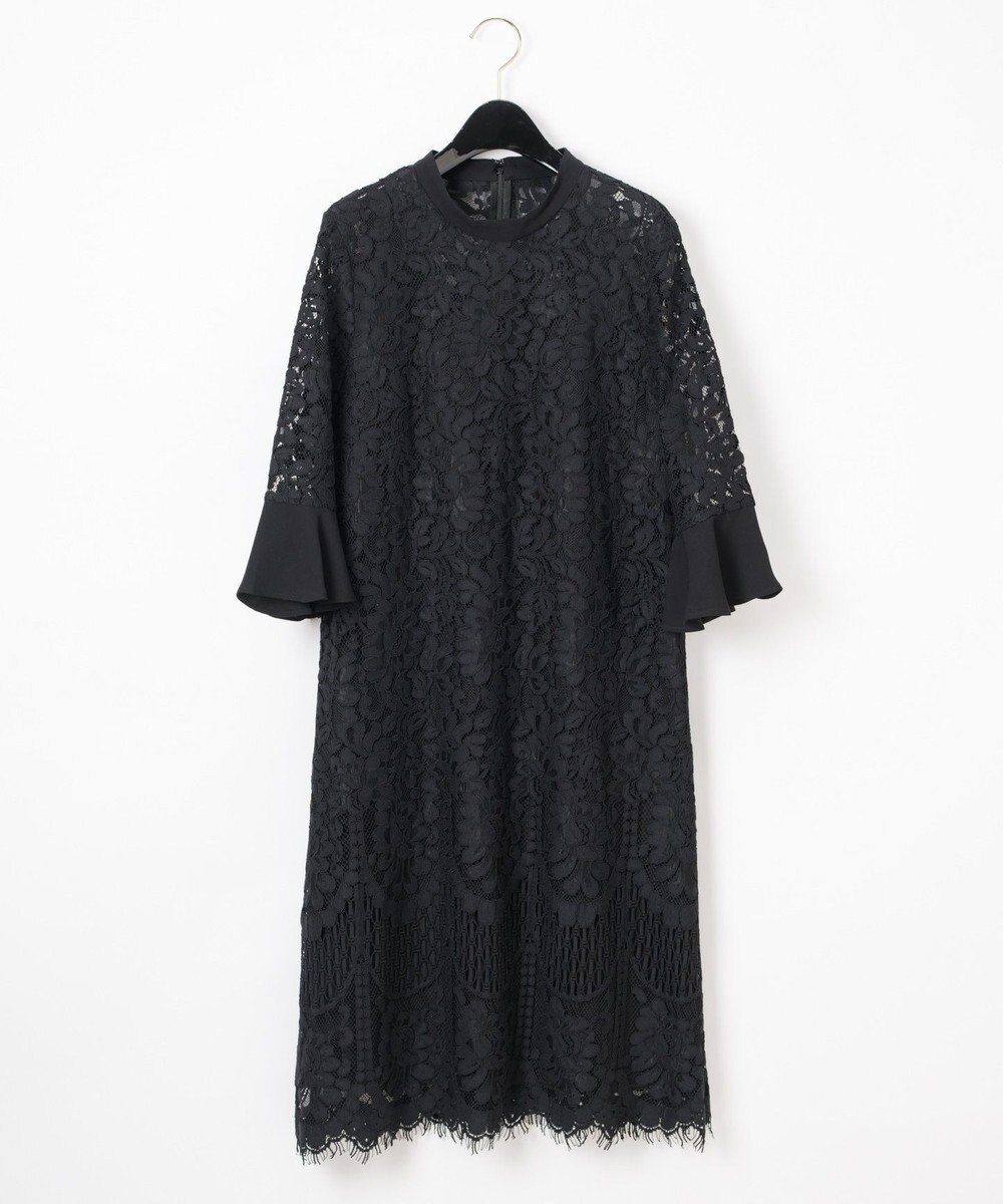 GRACE CONTINENTAL バックリボンレースドレス ブラック