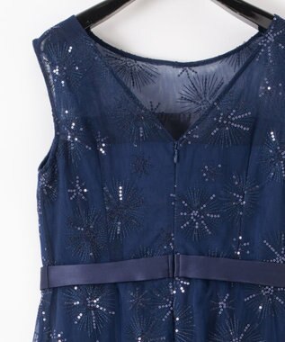 ラメスパン刺繍ドレス, ブラック, 36