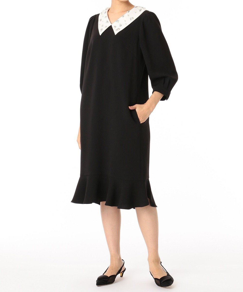 ビジュー衿バイカラーワンピース Grace Continental Grace Continental グレースコンチネンタル 通販