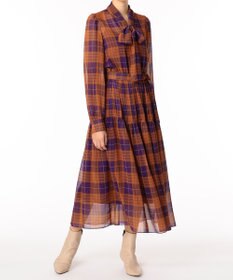 ボウタイ付チェックプリントワンピース Grace Continental Grace Continental グレースコンチネンタル 通販