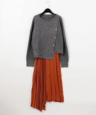 ケーブルニットサテンワンピース Grace Continental Grace Continental グレースコンチネンタル 通販