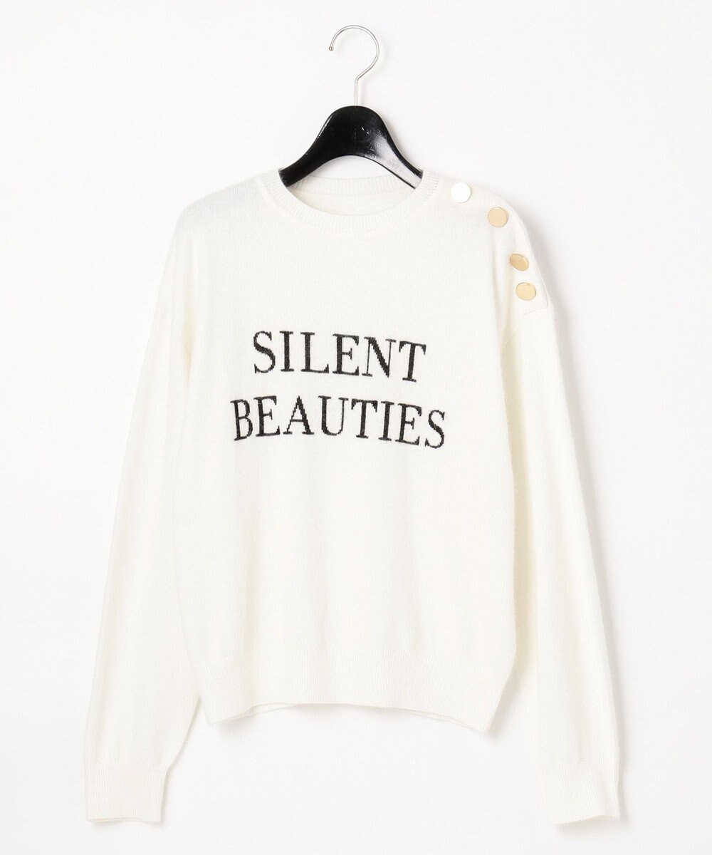GRACE CONTINENTAL インターシャニットトップ ホワイト