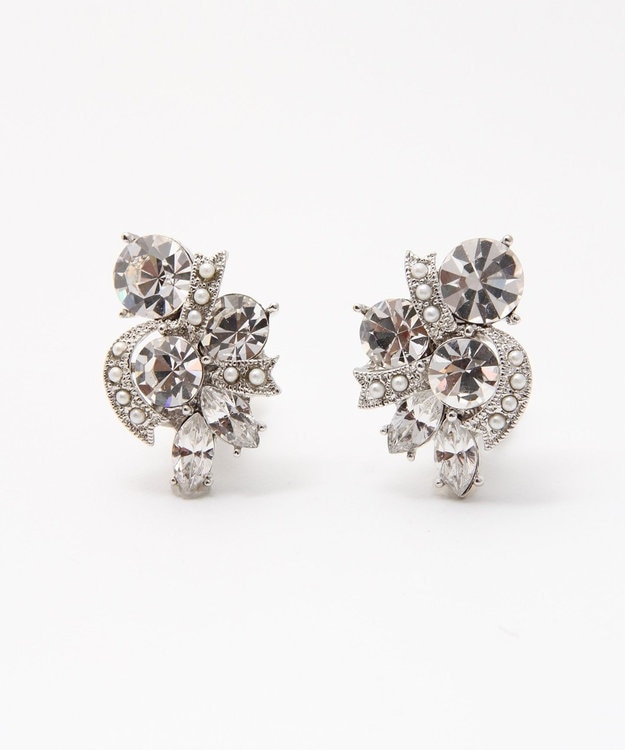 GRACE CONTINENTAL ラインストーンイヤークリップ シルバー