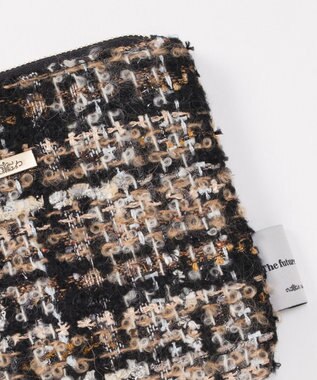 GRACE CONTINENTAL ファブリックフラットポーチ ベージュ