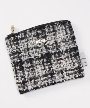 GRACE CONTINENTAL ファブリックフラットポーチ ブラック