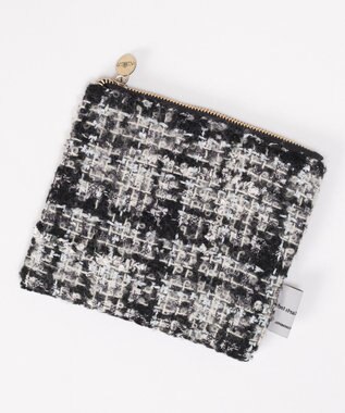 GRACE CONTINENTAL ファブリックフラットポーチ ブラック