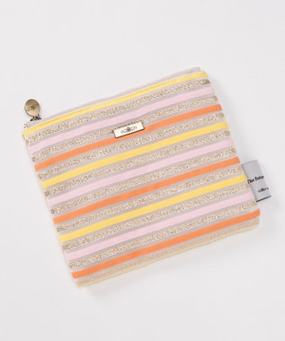 GRACE CONTINENTAL ファブリックフラットポーチ イエロー