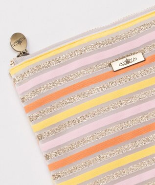 GRACE CONTINENTAL ファブリックフラットポーチ イエロー