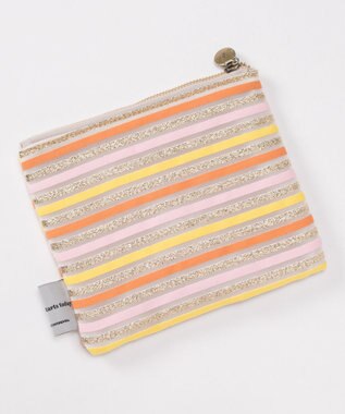 GRACE CONTINENTAL ファブリックフラットポーチ イエロー