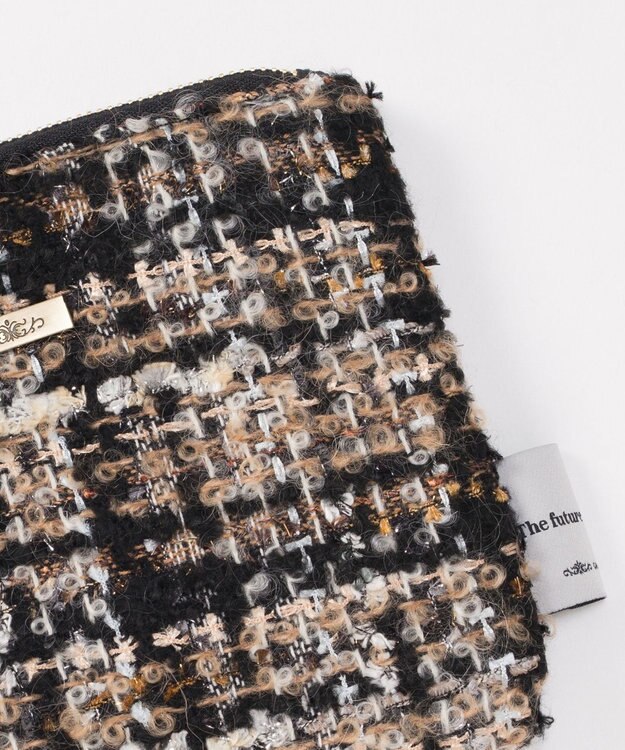 GRACE CONTINENTAL ファブリックフラットポーチ ベージュ