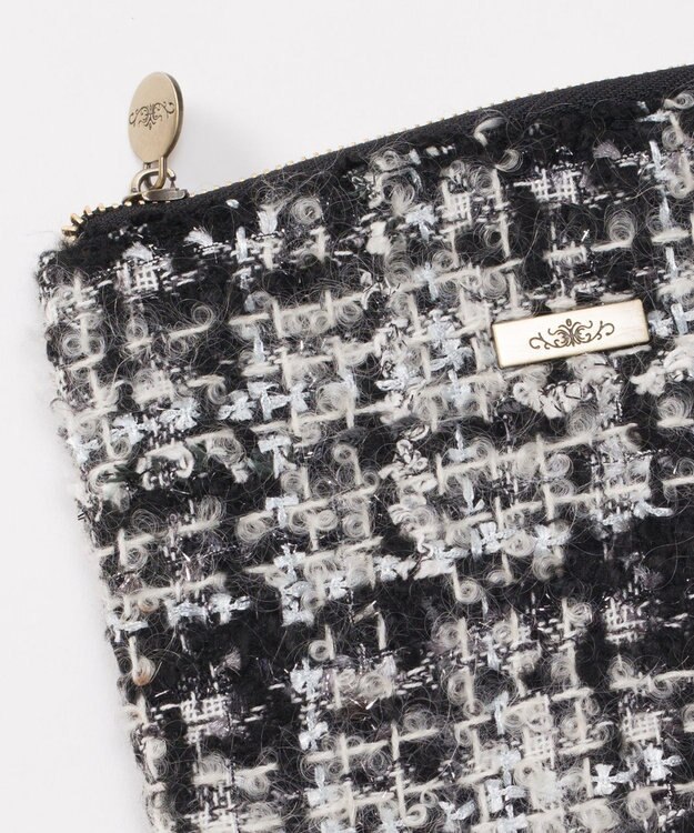 GRACE CONTINENTAL ファブリックフラットポーチ ブラック