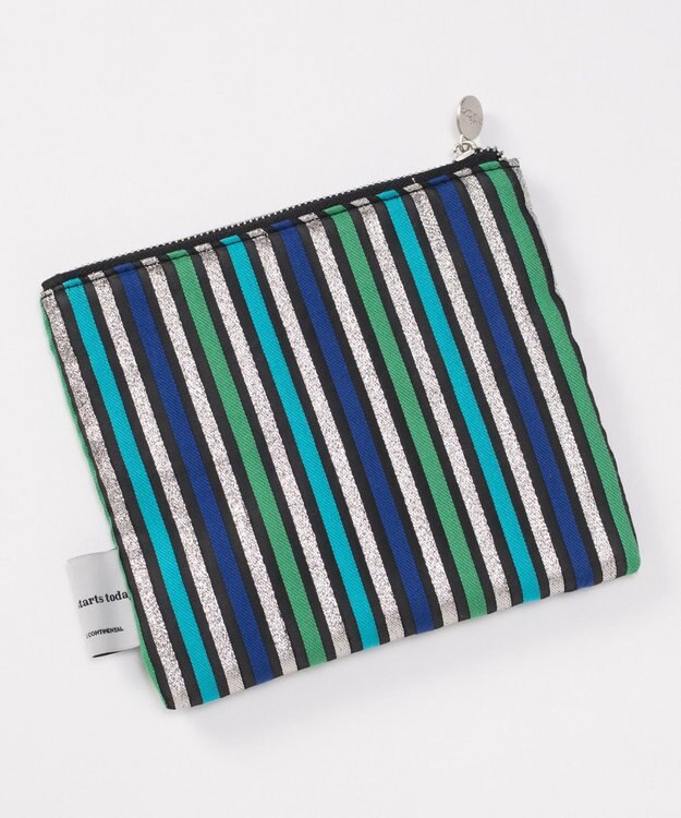 GRACE CONTINENTAL ファブリックフラットポーチ ブルー