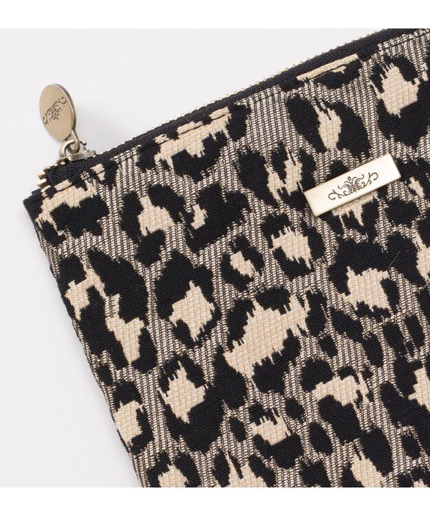 GRACE CONTINENTAL ファブリックフラットポーチ グレー