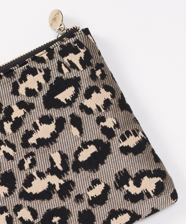 GRACE CONTINENTAL ファブリックフラットポーチ グレー