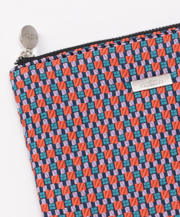 GRACE CONTINENTAL ファブリックフラットポーチ ローズ