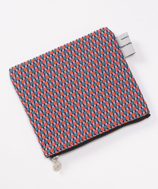 GRACE CONTINENTAL ファブリックフラットポーチ ローズ