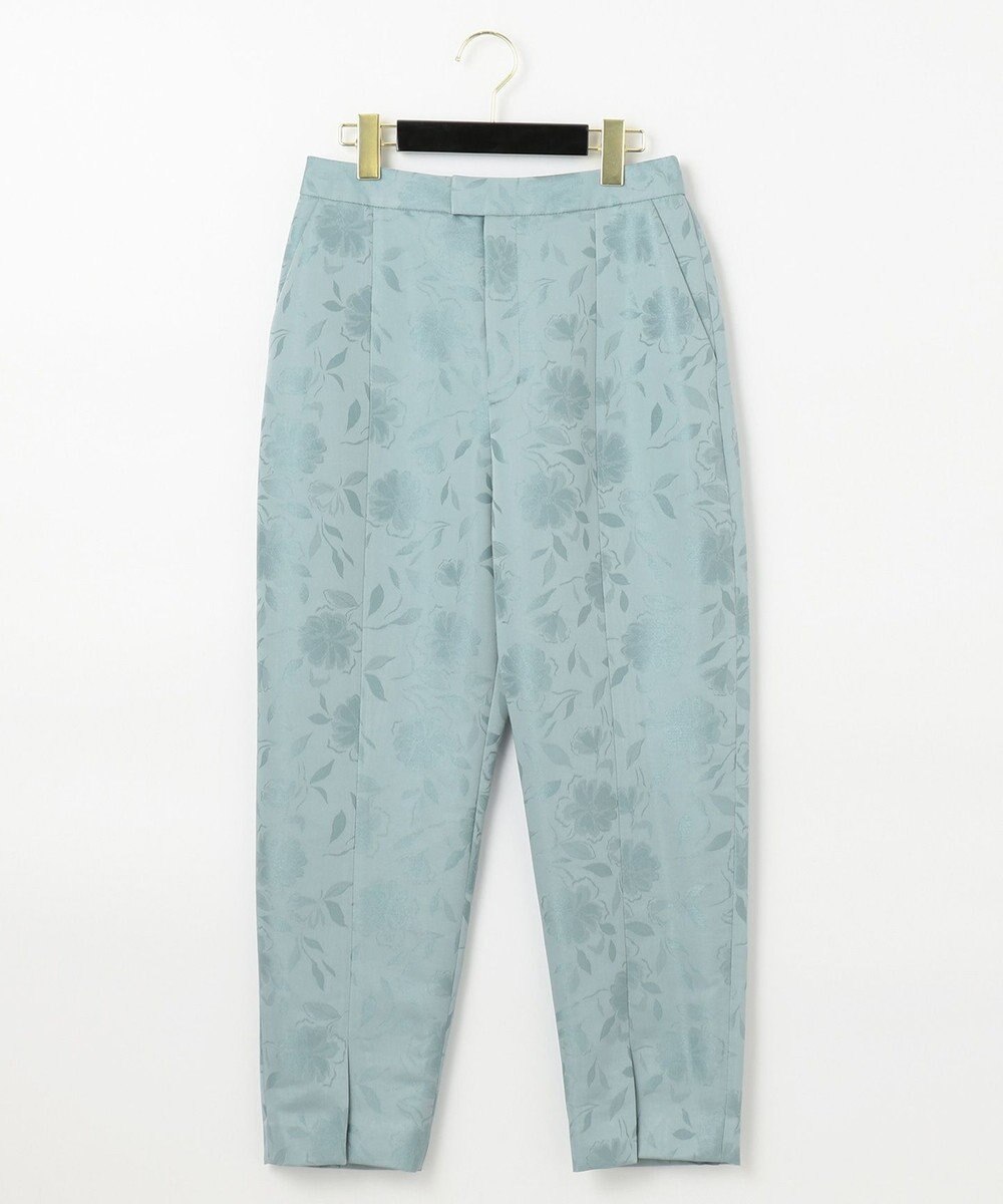GRACE CONTINENTAL フラワーJQテーパードパンツ ブルー