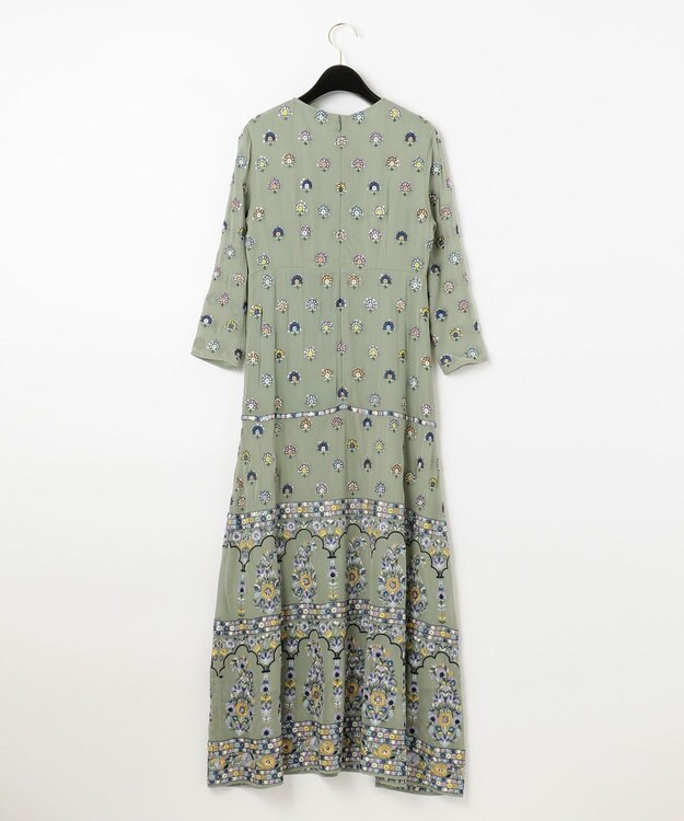 エスニック刺繍ロングワンピース ネイビー 36