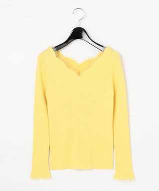 スカラップリブニットトップ