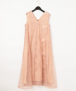 GRACE CONTINENTAL ローズembコンビドレス ピンク