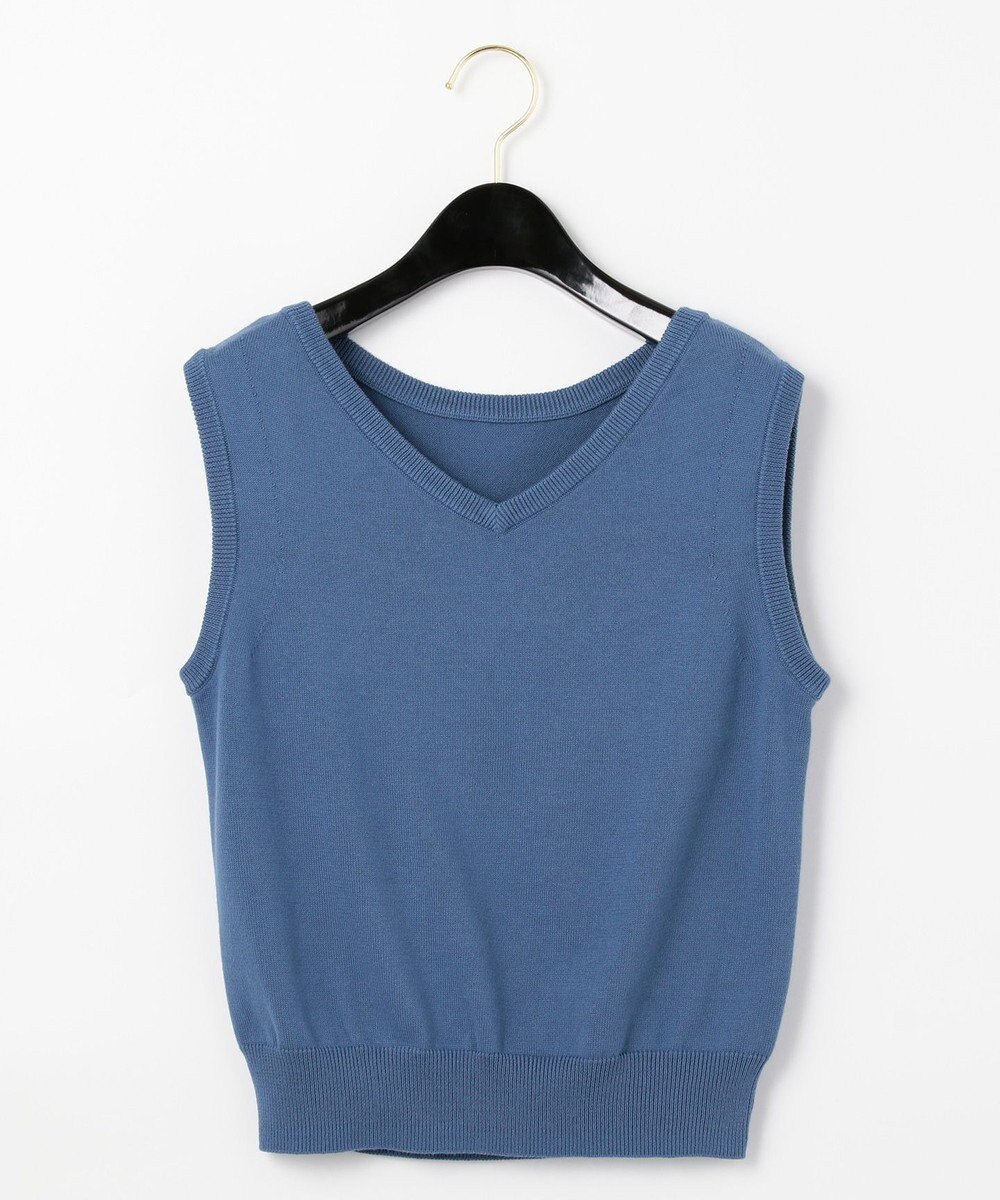 GRACE CONTINENTAL Vネックニットトップ ブルー