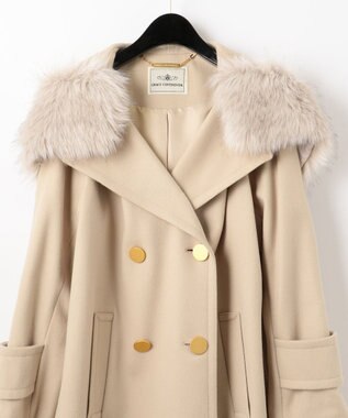 グレース コンチネンタル ファー付ウールチェックコート Grace www