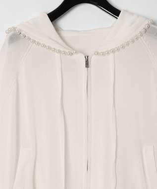 GRACE CONTINENTAL パールニットフーディー ホワイト