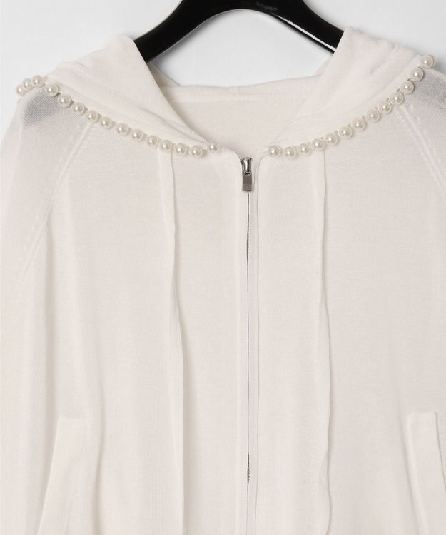 GRACE CONTINENTAL パールニットフーディー ホワイト