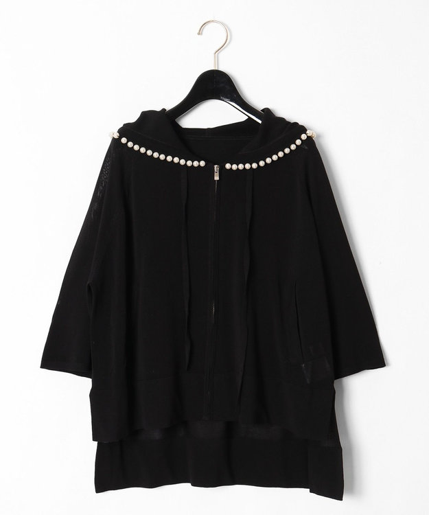 GRACE CONTINENTAL パールニットフーディー ブラック