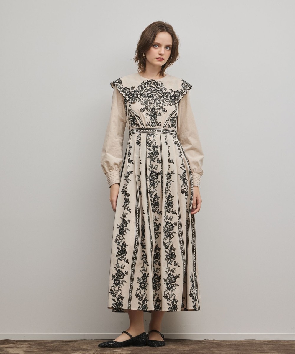 diagram レースボウタイ刺繍ワンピース フラワー刺繍ボウタイドレス / GRACE CONTINENTAL | ファッション通販