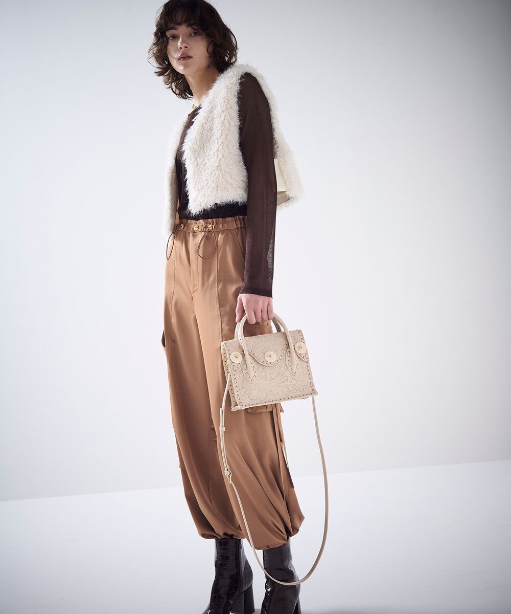 グレースコンチネンタルバッグ CarvingTribes 2024 SS Collection】Cut Work Square Bag