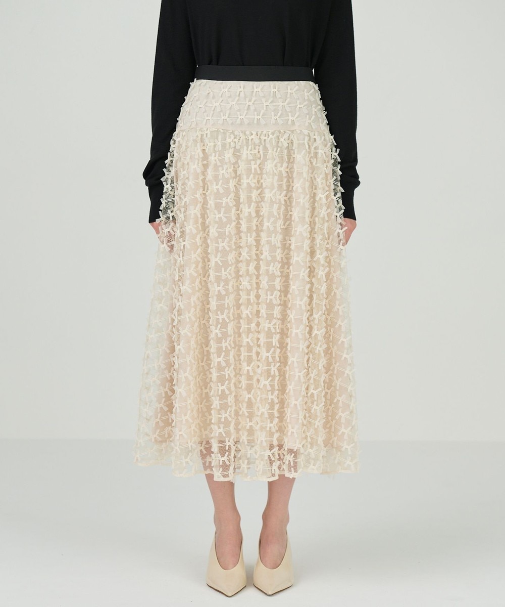 ストライプレースフレアスカート / GRACE CONTINENTAL | GRACE