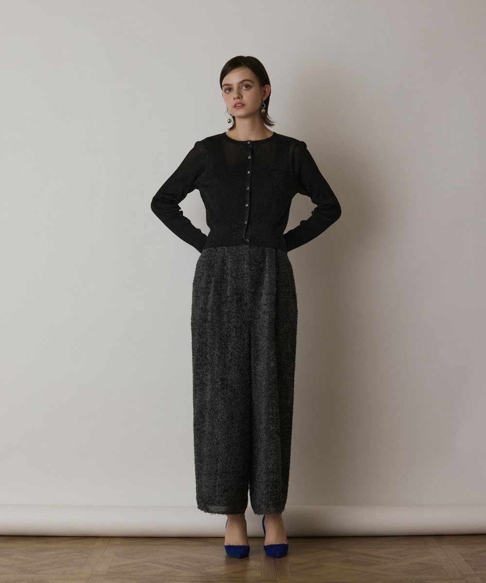 近年モデル【極美品】グレースコンチネンタル グログランジャガードシャツドレス　紺 シアージャガード切替ドレス / GRACE CONTINENTAL | GRACE CONTINENTAL