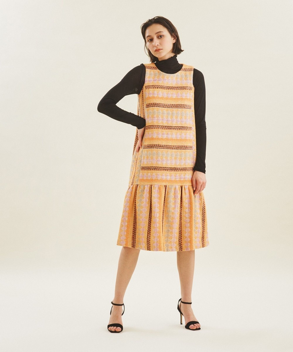 【新品】GRACE CONTINENTAL ラメジャガードジョーゼットワンピース ラメジャガードフレアワンピース / GRACE CONTINENTAL | GRACE