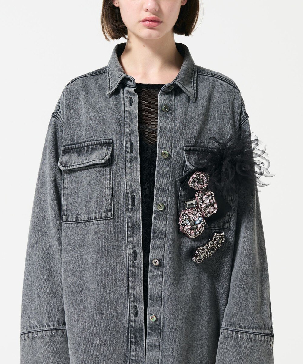 GRACE CONTINENTAL/スタッズデニムシャツ38 GRACE CONTINENTAL｜スタッズデニムシャツ | Rakuten Fashion