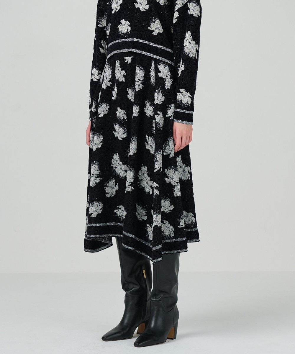 24AW 完売品♡グレースコンチネンタル バイカラーフレアニットワンピース 36 バイカラーフレアニットワンピース / GRACE CONTINENTAL | GRACE