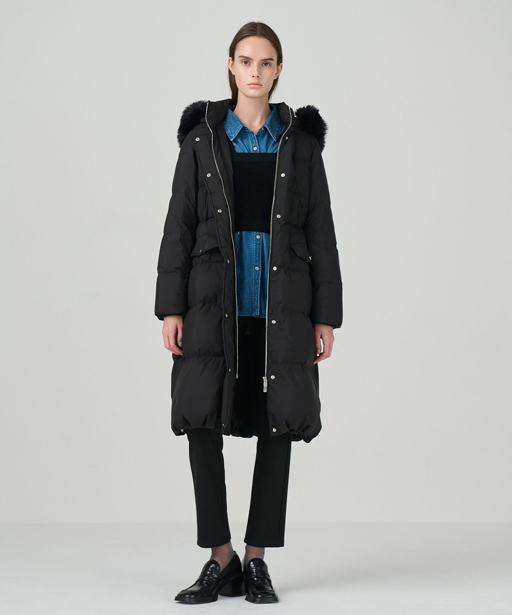 GRACE CONTINENTAL♡フードファーリバーシブルストールコート Grace continentalリバーシブルファーフード付きコート36