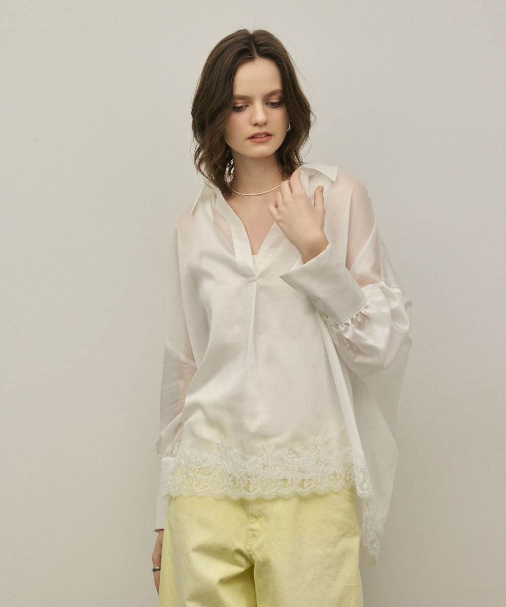 シアードット柄シースルーブルゾン　cygne グレースコンチネンタル シアーラインブルゾン / GRACE CONTINENTAL | GRACE CONTINENTAL