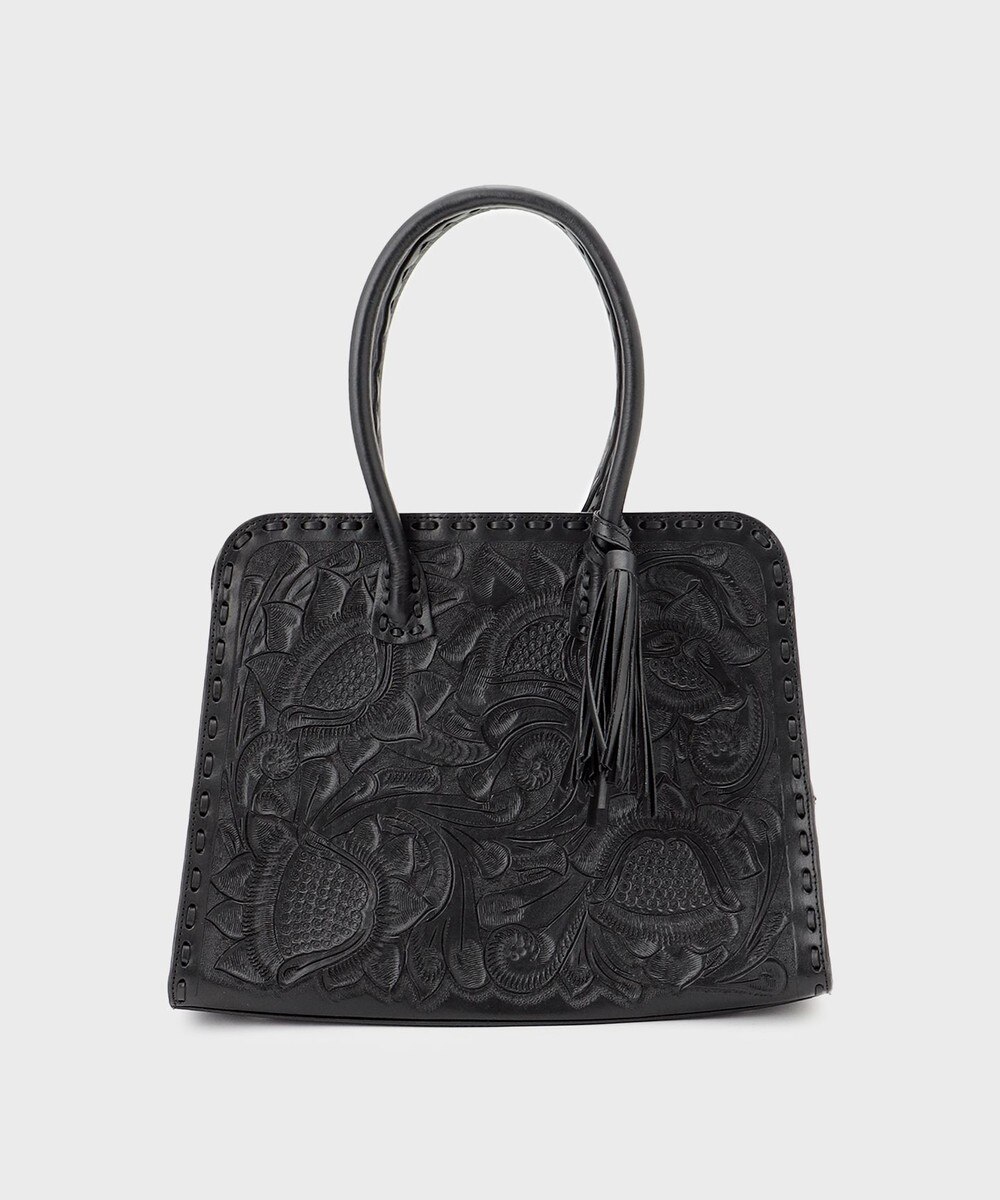 【美品】　カービングトライブス　トートバッグ　レザー　黒　A4収納◎　肩掛け◎ Leather Tote Bag / GRACE CONTINENTAL | GRACE CONTINENTAL