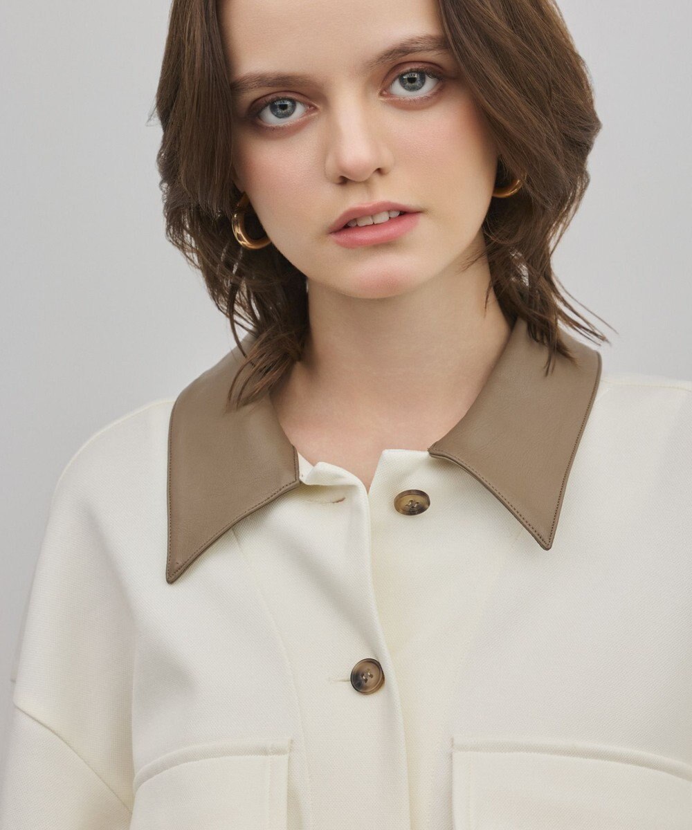 GRACE CONTINENTAL レザーカットシャツ 