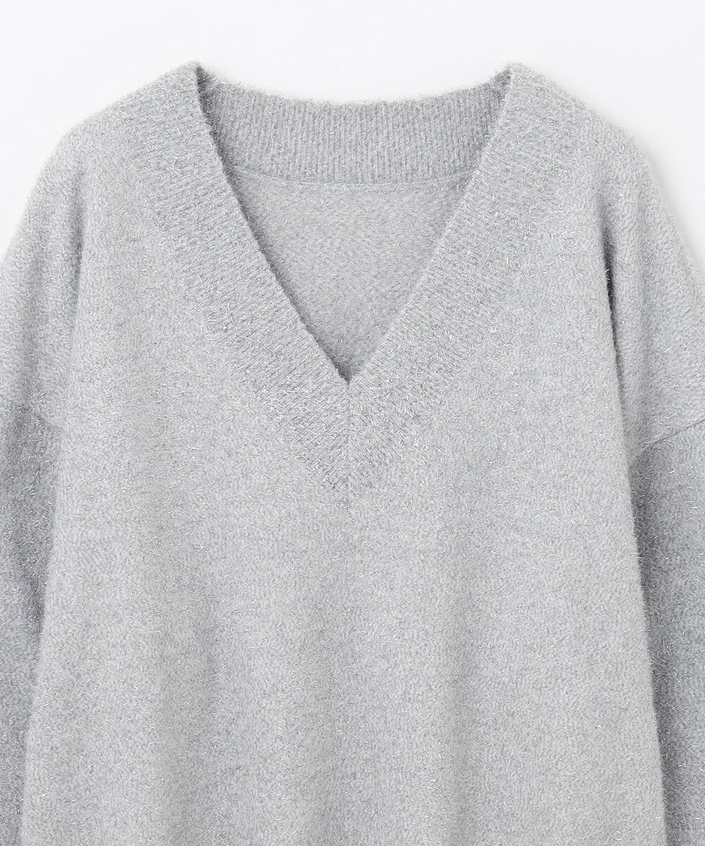 GRACE CONTINENTAL ラメVネックニットトップ 