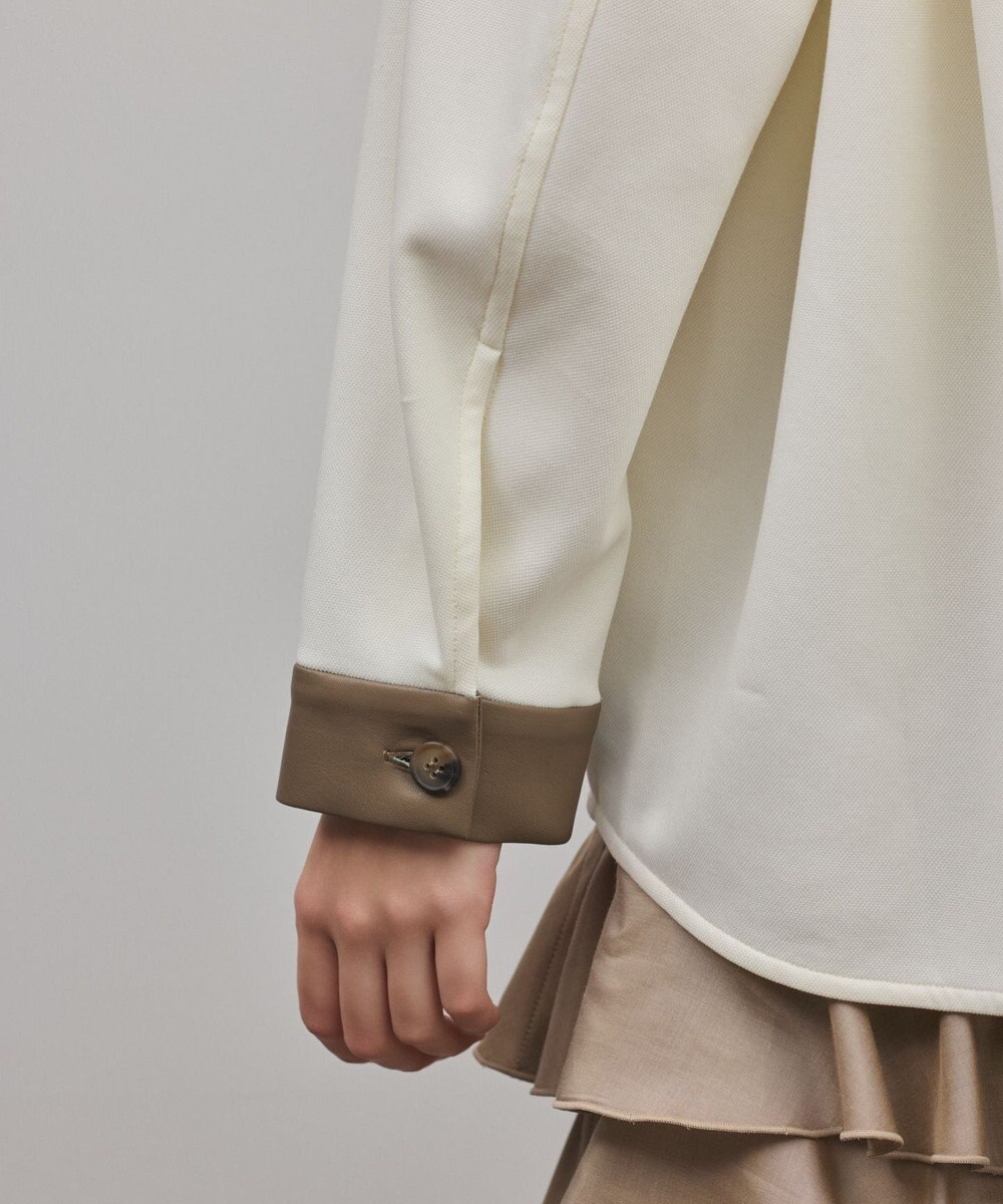 GRACE CONTINENTAL レザーカットシャツ 