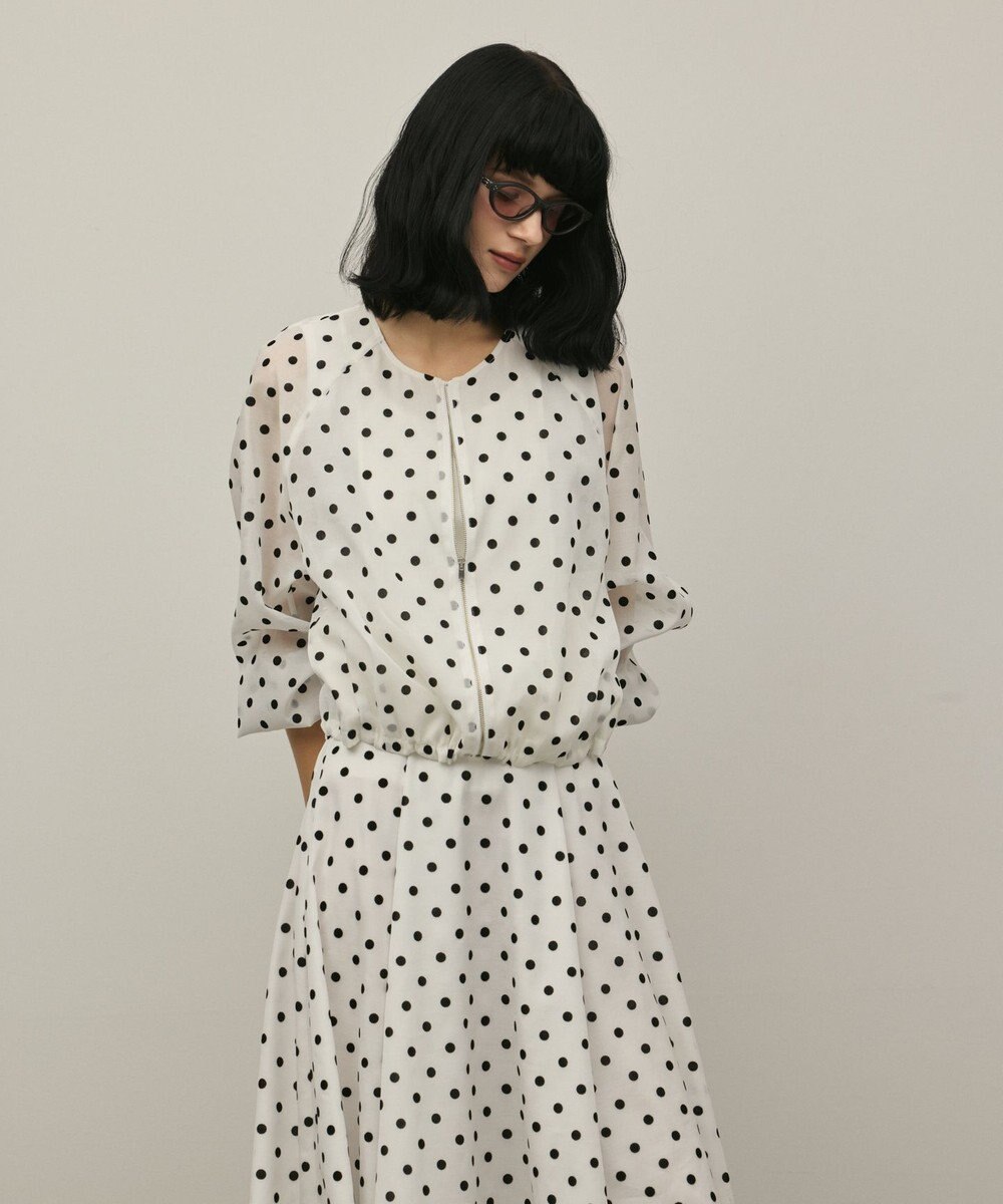 GRACE CONTINENTAL ドットフロッキーブルゾン 